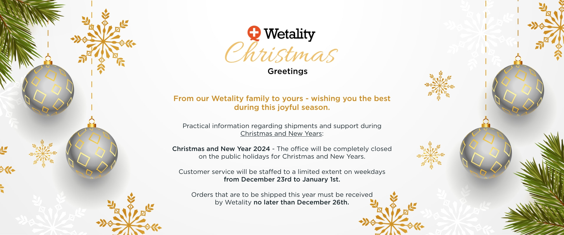 Wetality Christmas Greetings