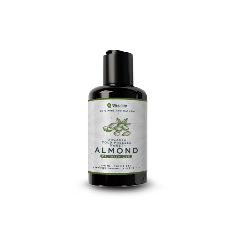 Sweet Almond Oil + CBD – Rich, nourishing oil with CBD for skin hydration and rejuvenation, packed with vitamins and antioxidants.